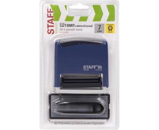 Самонаборный штамп STAFF Printer 8028 7-строчный, оттиск 60х35 мм, кассы в комплекте 237429 – изображение 5