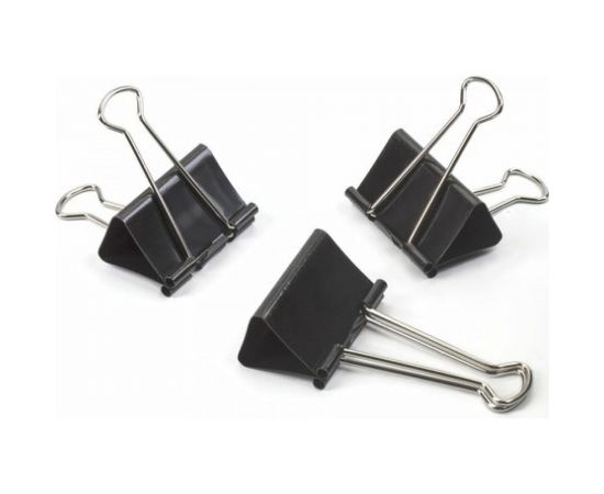 Большие зажимы STAFF EVERYDAY для бумаг, комплект 12 шт, 51 мм, на 230 листов, черные, картонная коробка, 224610 – изображение 5