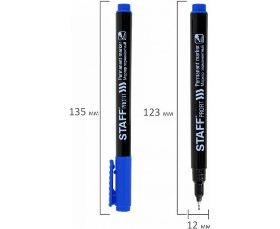 Перманентный маркер STAFF Profit PM-105, синий, тонкий металлический наконечник 0,5 мм 152171 – изображение 7