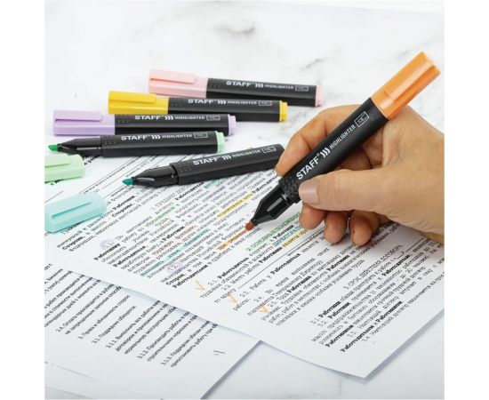 Набор текстовыделителей STAFF Basic Budget Hl-02p, 6 цветов, пастель, линия письма 1-5 мм 152297 – изображение 8