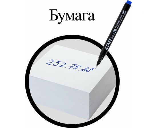 Перманентный маркер STAFF Profit PM-105, синий, тонкий металлический наконечник 0,5 мм 152171 – изображение 10