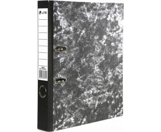 Папка-регистратор LITE 55 мм, мрамор, черный, собранный КР9055LT 