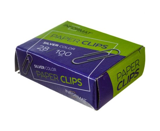 Скрепки INFORMAT серебро металл 100 шт 28 мм PCM28-100 