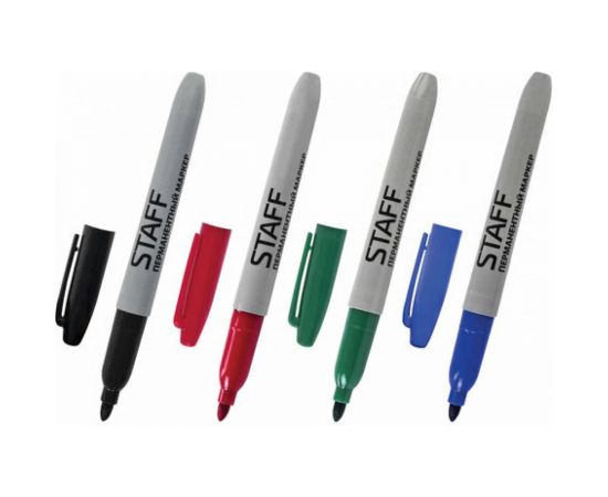 Перманентные нестираемые маркеры STAFF EVERYDAY набор 4 шт, ассорти, 2,5мм, 151237 