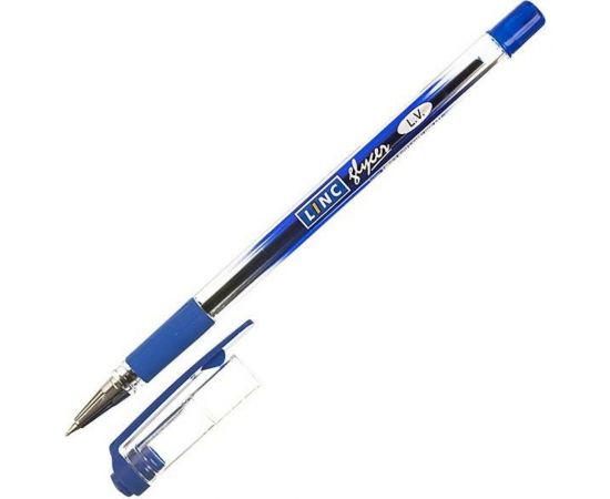 Шариковая ручка Linc GLYСER 0,7 мм синий резиновый грип 1300RF/blue 