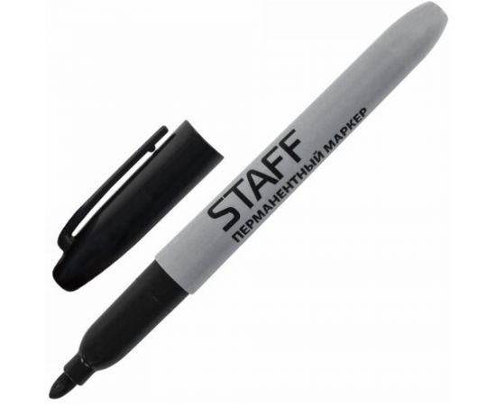STAFF Маркер перманентный нестираемый EVERYDAY,ЧЕРНЫЙ,эргономич. корпус,круглый након. 2мм, 151233 