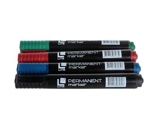 Набор перманентных маркеров LITE PERMANENT 1-3 мм круглый пишущий узел 4 цвета PML01-4 