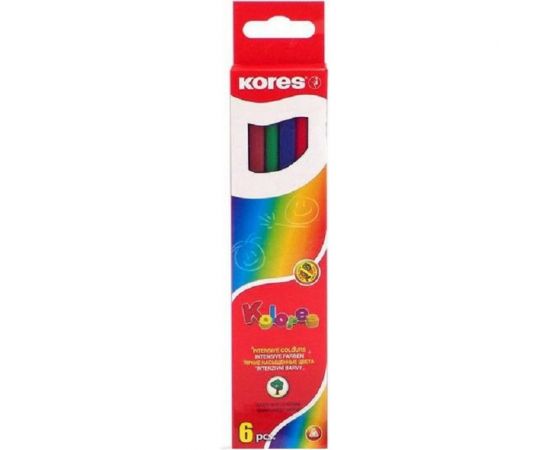 Трехгранные цветные карандаши 8 шт в упаковке Kores 6 цветов 93306.01 153053 