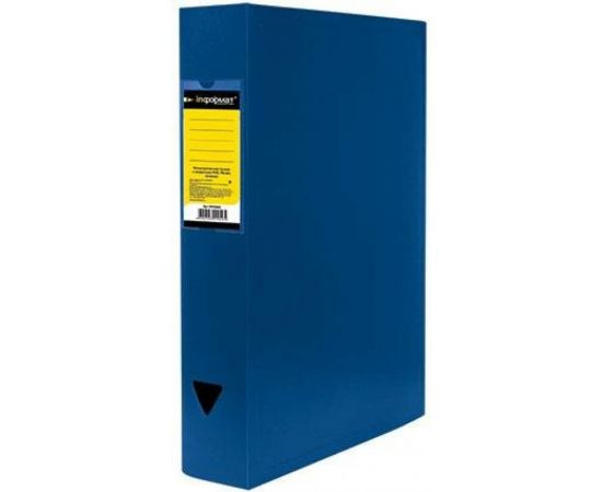 Архивный короб INFORMAT А4, 330х245х63 мм, синий, пластик, на кнопке, собранный NB6563B 