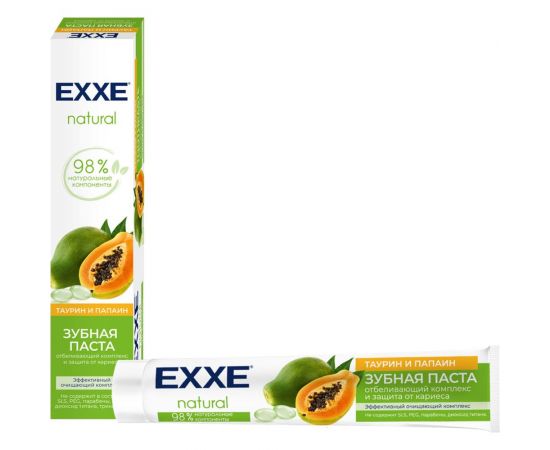 Зубная паста EXXE отбеливающая natural таурин и папаин, 75 мл 250637 