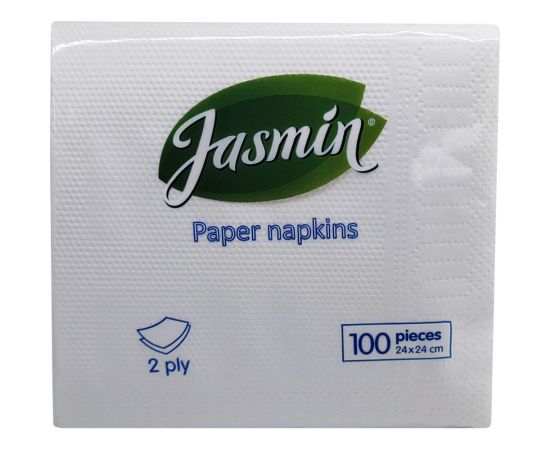 Бумажные салфетки Jasmin 2 слоя, 24x24 см, 100 шт. С100249 