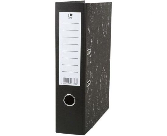 Папка-регистратор LITE 75 мм мрамор черный съемный механизм разобранная KP9575EL 