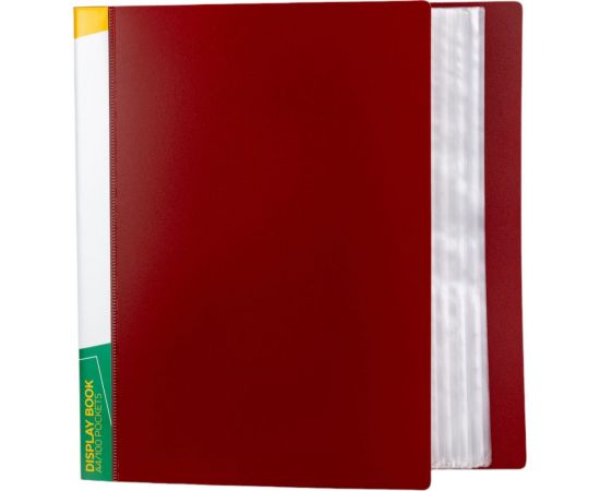 Папка INFORMAT с файлами, А4, 100 файлов, красная, пластик, 800 мкм, карман NP0180-100R 