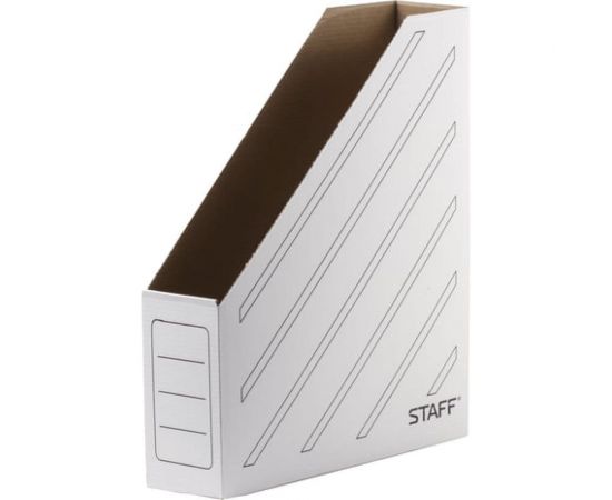 STAFF Лоток вертикальный для бумаг 260х320 мм, 75 мм, до 700 листов, микрогофрокартон,БЕЛЫЙ 128881 