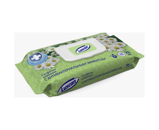 Антибактериальные влажные салфетки Luscan 70 шт с крышкой 559404 – изображение 2