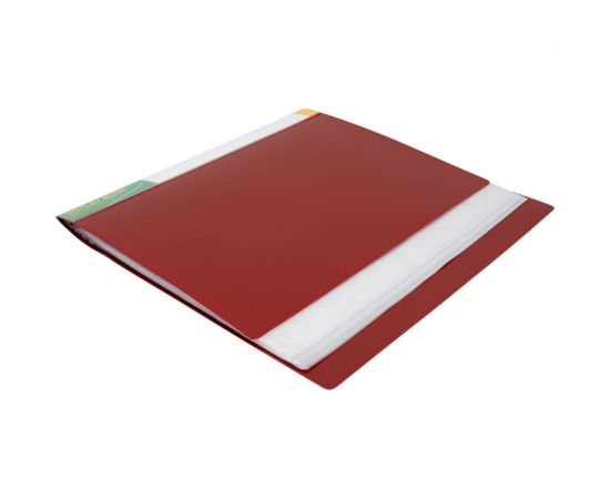 Папка INFORMAT с файлами, А4, 100 файлов, красная, пластик, 800 мкм, карман NP0180-100R – изображение 2