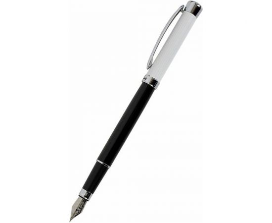 Набор Manzoni ALESSANDRIA шариковая + перьевая ручка, цвет корпуса черный, футляр кожзам, 2 предмета ALS5013-BF – изображение 2