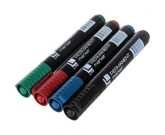 Набор перманентных маркеров LITE PERMANENT 1-3 мм круглый пишущий узел 4 цвета PML01-4 – изображение 2