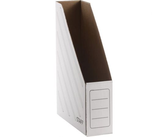 STAFF Лоток вертикальный для бумаг 260х320 мм, 75 мм, до 700 листов, микрогофрокартон,БЕЛЫЙ 128881 – изображение 2
