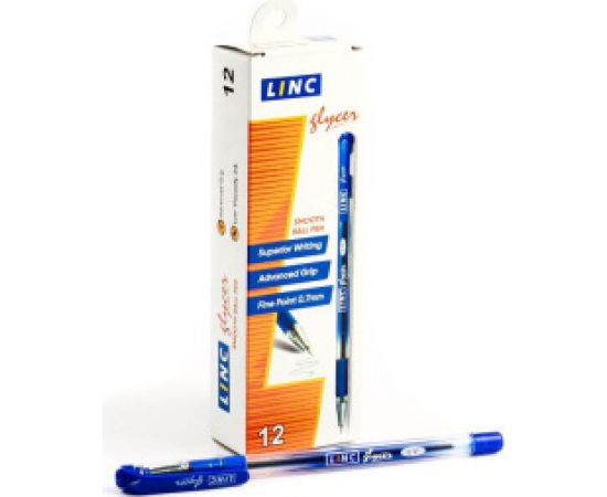 Шариковая ручка Linc GLYСER 0,7 мм синий резиновый грип 1300RF/blue – изображение 2