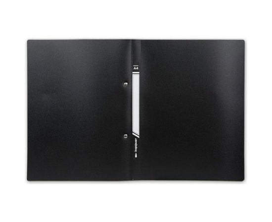 Папка с прижимами INFORMAT А4 1 прижим черный пластик 550 мкм карман NP1455Bk – изображение 2