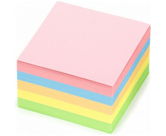 Блок для записи INFORMAT 9х9х5 см куб непроклееный пастель 5 цветов 80 г/м2 NPC5-909050 – изображение 2