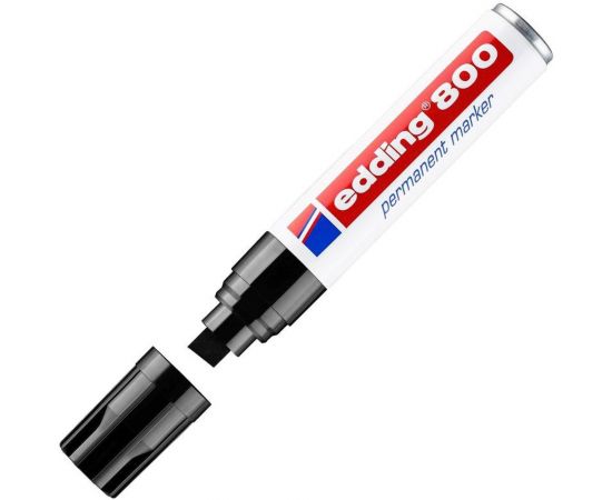 Перманентный маркер Edding черный, 4-12 мм, скошенный наконечник, блистер E-800#1 – изображение 2