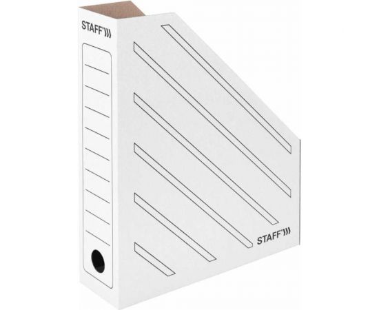 STAFF Лоток вертикальный для бумаг 260х320 мм, 75 мм, до 700 листов, микрогофрокартон,БЕЛЫЙ 128881 – изображение 3