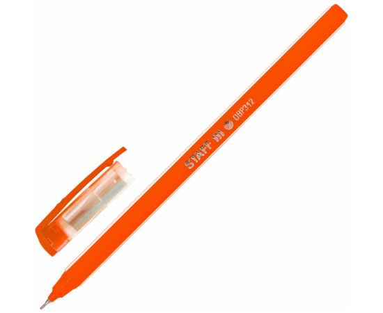 Масляная шариковая ручка STAFF Basic OBP-312, синяя, корпус ассорти, узел 0.7 мм линия 0.35 мм 143012 – изображение 3