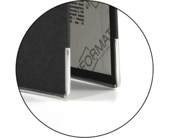 Папка-регистратор INFORMAT 75 мм, цвет черный, картон, металлическая окантовка, собранная OP9080K – изображение 3
