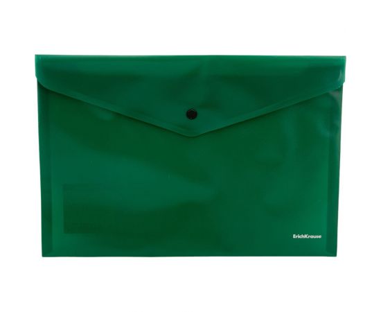 Пластиковая папка-конверт ErichKrause Fizzy Classic на кнопке, А4, зеленый, 50178 – изображение 3