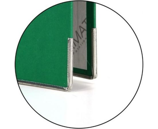 Папка-регистратор INFORMAT 75 мм, цвет зеленый, картон, металлическая окантовка, собранная OP9080G – изображение 3