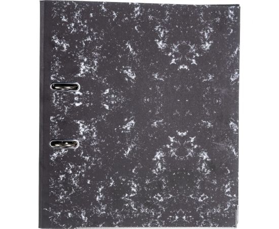 Папка-регистратор LITE 75 мм мрамор черный металлическая окантовка съемный механизм разобранная KP9575E – изображение 3