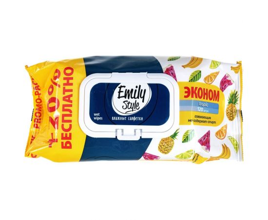 Влажные салфетки Emily Style Tropic, эконом упаковка 120 шт 218436 – изображение 3