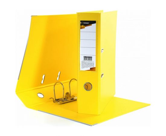 Папка-регистратор INFORMAT 75 мм, двустороннее покрытие, PVC P2PVC-75/Yel – изображение 4