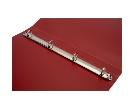 Папка INFORMAT с кольцами, А4, 4 кольца, 700 мкм, 25 мм, красная, пластик NP5575R – изображение 4