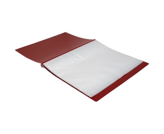 Папка INFORMAT с файлами, А4, 100 файлов, красная, пластик, 800 мкм, карман NP0180-100R – изображение 4