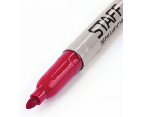 STAFF Маркер перманентный нестираемый EVERYDAY, КРАСНЫЙ,эргономич.корпус, круглый након.2мм, 151235 – изображение 4