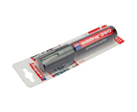 Перманентный маркер Edding клиновидный наконечник, 4-12 мм, черный E-390#1-B#1 – изображение 4