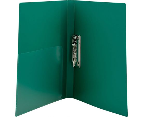 Папка с прижимами INFORMAT А4 1 прижим зеленый пластик 750 мкм карман NP1475G – изображение 4