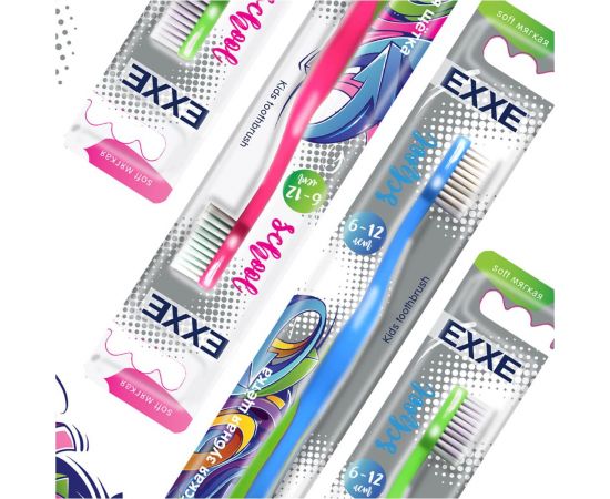 Зубная щетка EXXE School детская, 6-12 лет, мягкая 219601 – изображение 4