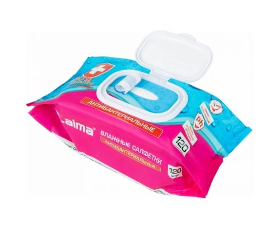 Влажные салфетки LAIMA Antibacterial, антибактериальные 120 шт., крышка-клапан 112497 – изображение 5