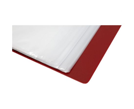 Папка INFORMAT с файлами, А4, 100 файлов, красная, пластик, 800 мкм, карман NP0180-100R – изображение 5