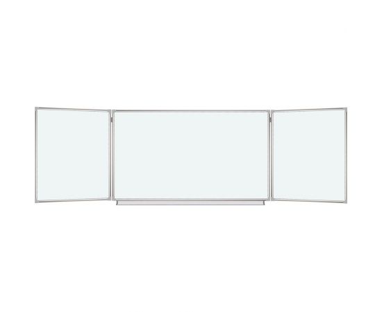 Магнитно-маркерная доска, 100x150/300 см, 3-х элементная, 5 рабочих поверхностей, белая, BRAUBERG 231708 