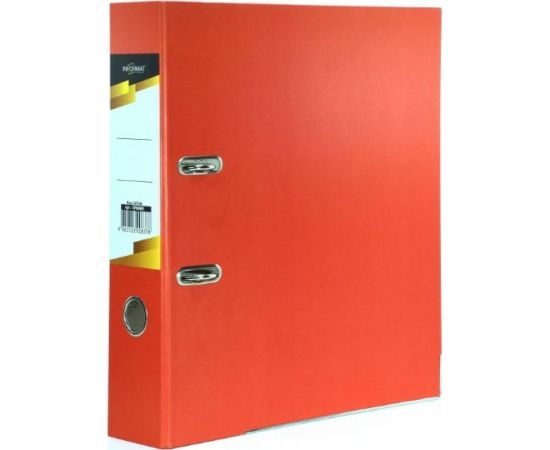 Папка-регистратор INFORMAT 75 мм, цвет красный, картон, металлическая окантовка, собранная OP9080R 