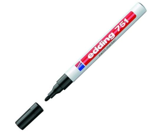 Лаковый маркер Edding пеинт E-751/1 чёрный, 1-2 мм, металлический корпус 87775 