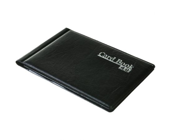 Визитница Calligrata 20 карманов на 40 карт, 1 карта на 1 листе, обложка пвх черная 593025 