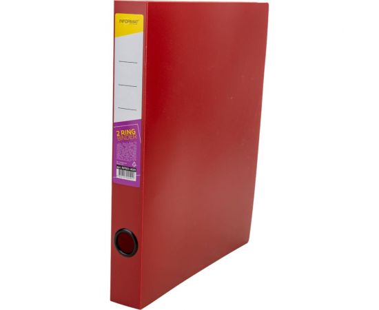 Папка с кольцами INFORMAT А4 2 кольца 700 мкм 40 мм красный пластик NP50-40R 