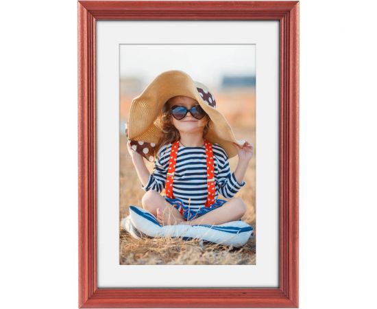 Деревянная фоторамка Image Art С20 60x80 из сосны, цвет красное дерево, вставка прозрачный пластик Б0053132 