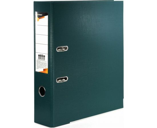 Папка-регистратор INFORMAT 75 мм двустороннее покрытие PVC, тесно-зеленый металлическая окантовка P2PVC-75/DkG 